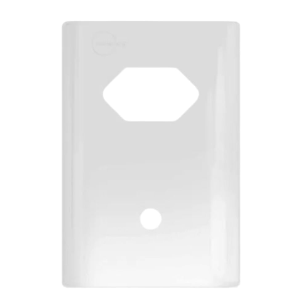 Placa 4X2 Para 1 Tomada + 1 Furo Com Suporte Dc-1100/143 Branco Novara Dicompel
