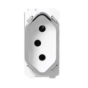 Tomada 2P+T 20A-250V Dc-1200/39 Branco/Cromado 1 Módulo Novara Dicompel