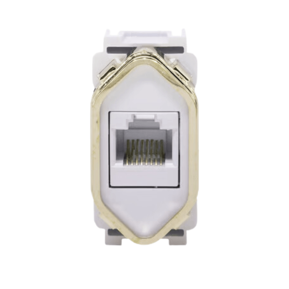 Tomada Informática Rj45 Cat5E Dc-1500/282 Branco/Rose-Gold 1 Módulo Novara Dicompel