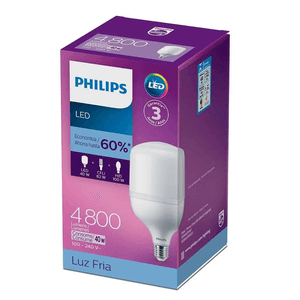 Lâmpada LED Bulbo Alta Potência E-27 Bivolt 40W 6500K Branco Frio 4800 Lúmens Philips
