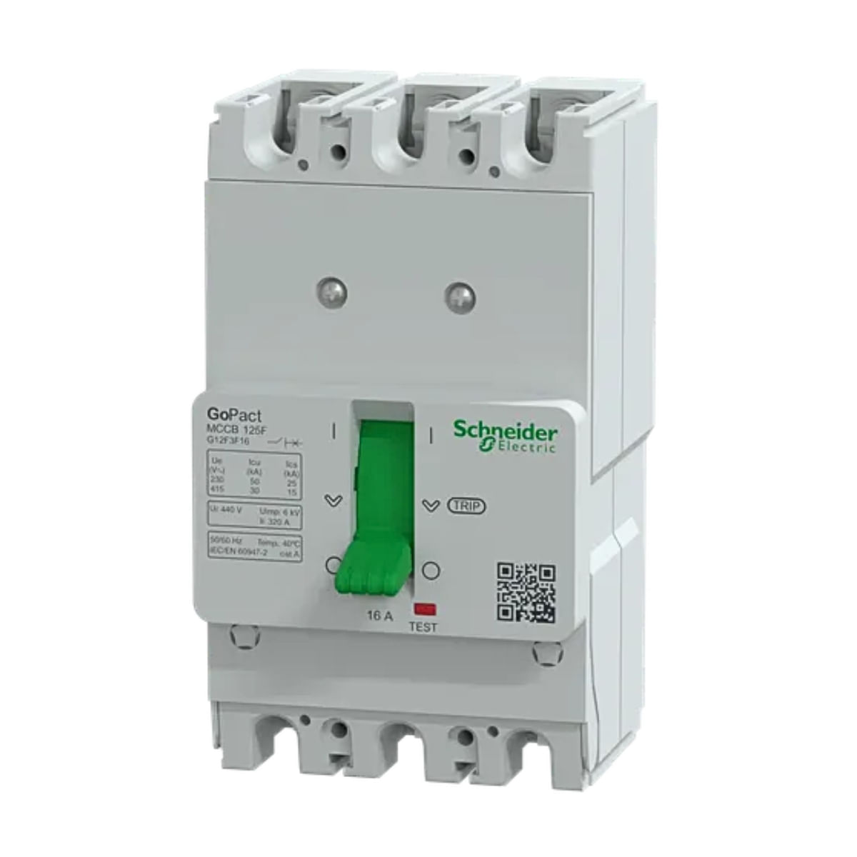 Disjuntor 3P Go Pact 16A 50Ka/220V-30Ka/380V Fixo G12F3F16 Schneider