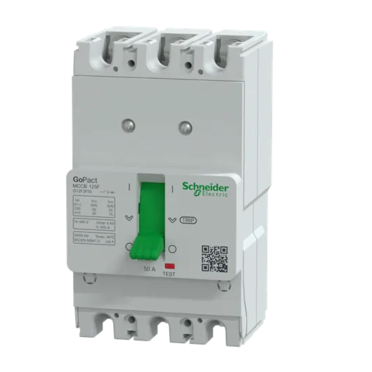 Disjuntor 3P Go Pact 50A 50Ka/220V-30Ka/380V Fixo G12F3F50 Schneider