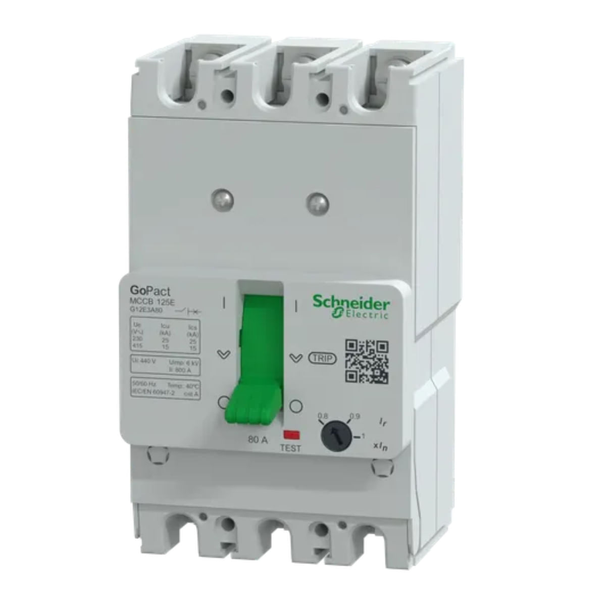 Disjuntor 3P Go Pact 80A 25Ka/220V-15Ka/380V G12E3A80 Schneider