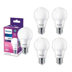 Kit 5 Lâmpadas LED Bulbo E27 9W 806lm 4000k A60 Philips