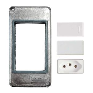 Kit Tampa Condulete 1 + Int Simples + Tomada 20A + Mód Cego