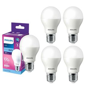 Kit 5 Lâmpadas LED Bulbo E27 16W 1521lm 6500k Philips