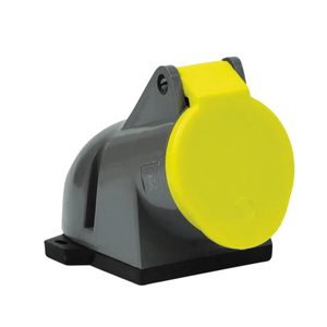 Tomada de Sobrepor 3 Pólos+T 16A-110/130V Amarelo 4H Brasikon S-4004 Steck
