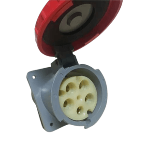 Tomada de Embutir 3 Pólos+T+N 125A-380/440V 6H Vermelho Ip67 Brasikon S-5646 Steck