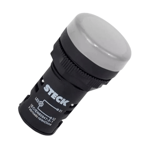 Sinaleiro Redondo 22Mm Led 220V Sl-Ds220/5 Branco Steck