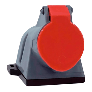 Tomada de Sobrepor 3 Pólos+T+N 16A-380/440V Vermelho 6H Brasikon S-5006 Steck