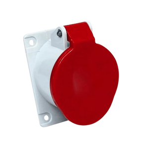 Tomada de Embutir 3 Pólos+T+N 16A-380/440V Vermelho 6H Shock Tite S-5046W Steck