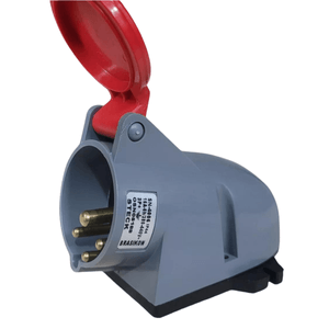 Tomada Negativa de Sobrepor 3 Pólos+T 16A-380/440V Vermelho Sn-4006 Steck