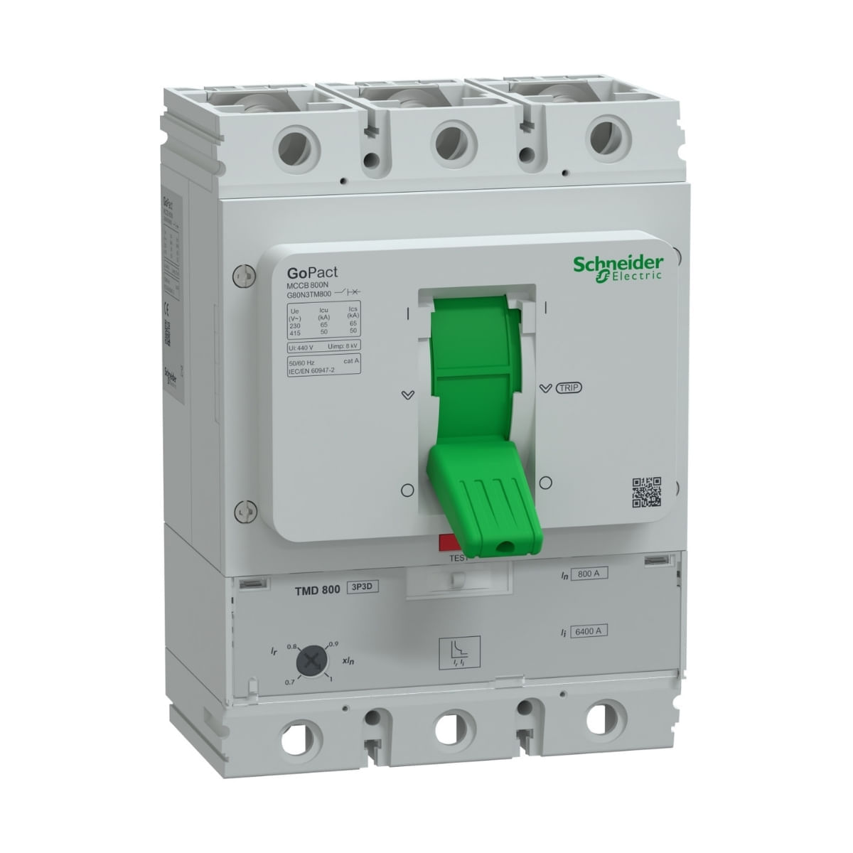 Disjuntor 3 Pólos Go Pact 800A 65Ka/220V-50Ka/380V G80N3Tm800