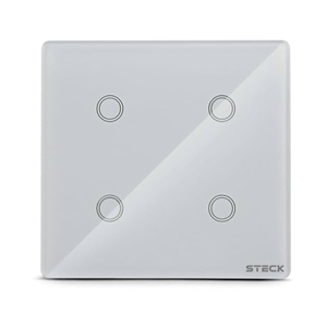 Conjunto Montado Touch 4x4 Para 4 Módulos Branco Steck