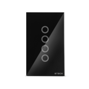 Conjunto Montado Interruptor 4x2 Touch Smart 4 Módulos Preto Steck