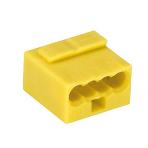 Micro Conector Emenda 4 Pólos 0,6-0,8Mm Amarelo Para Condutor Rígido 243-504 Wago