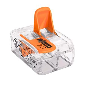 Conector Emenda Para Chuveiro 2 Pólos 0,5-6,0Mm 3 Peças Flexível/Rígida 41A 60473336 Wago