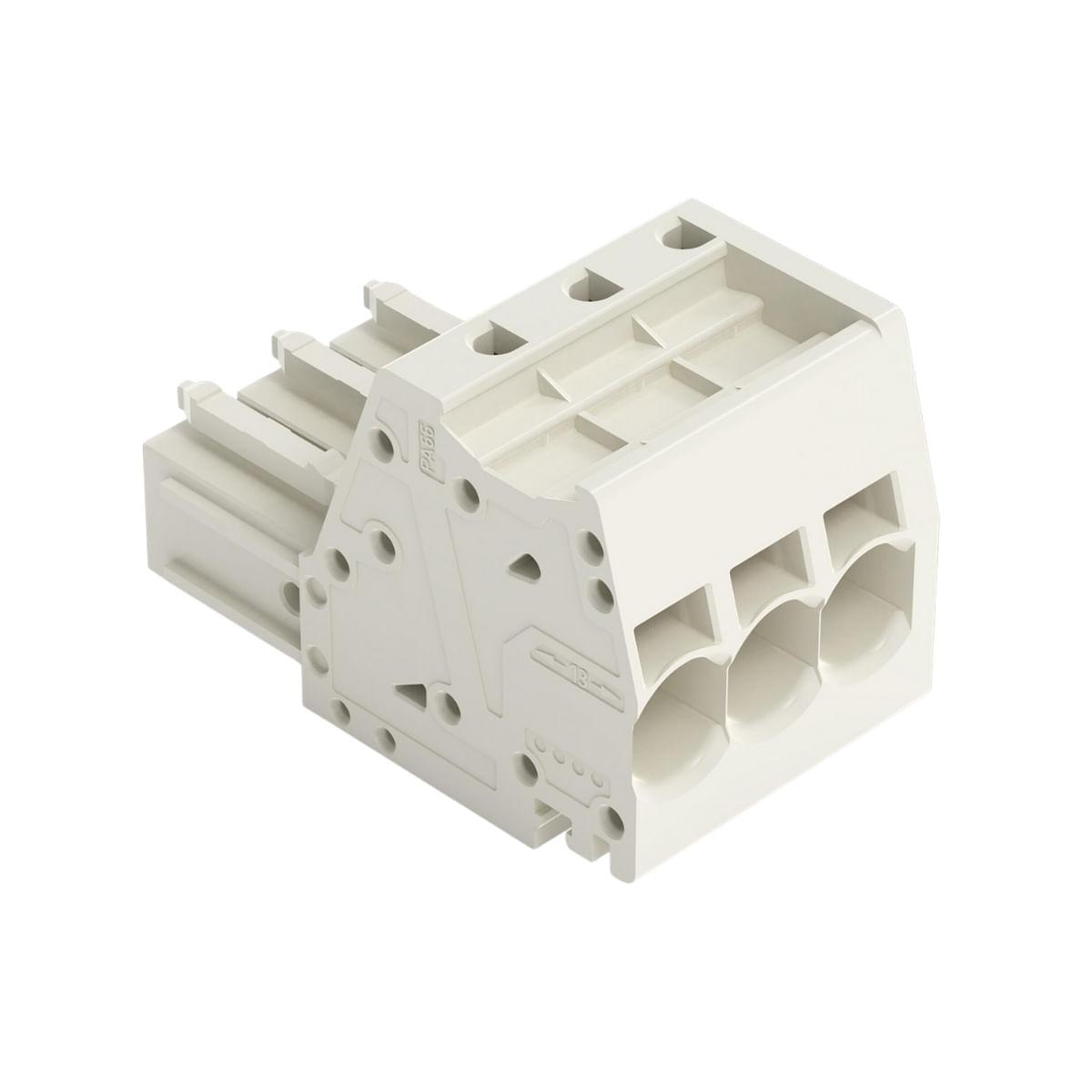 Plug Conector Fêmea 3 Pólos 0,5-10Mm 50A Cinza Claro Winsta 831-3103 Wago