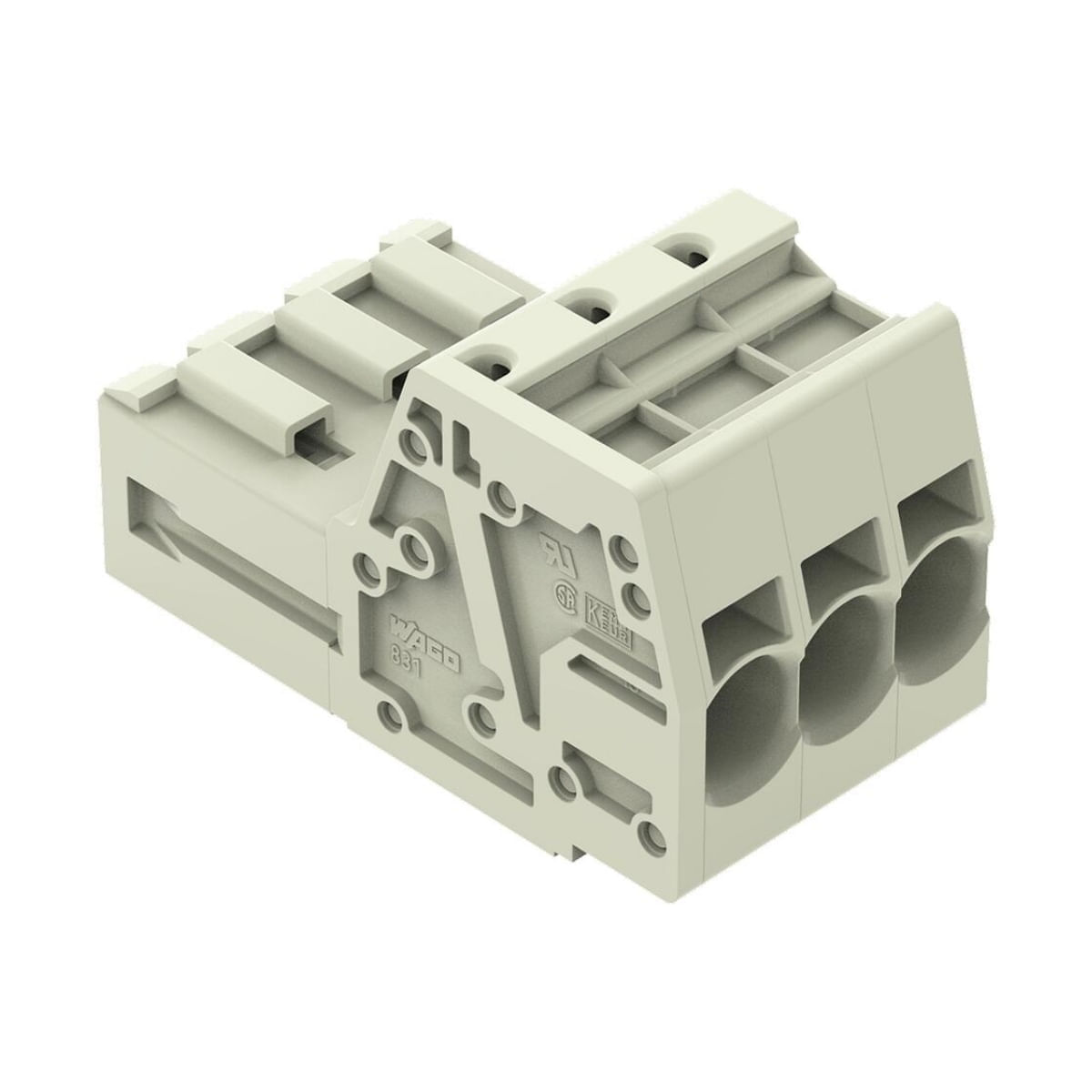 Plug Conector Macho 3 Pólos 0,5-10Mm 50A Cinza Claro Winsta 831-3203 Wago