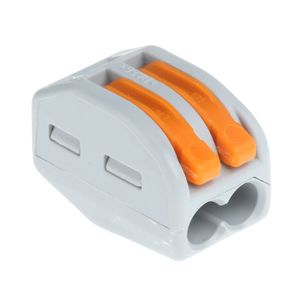 Conector De Emenda 2 Pólos Cinza Para Cabos 0,08 A 4,0Mm Flexível Ou Rígido Wago