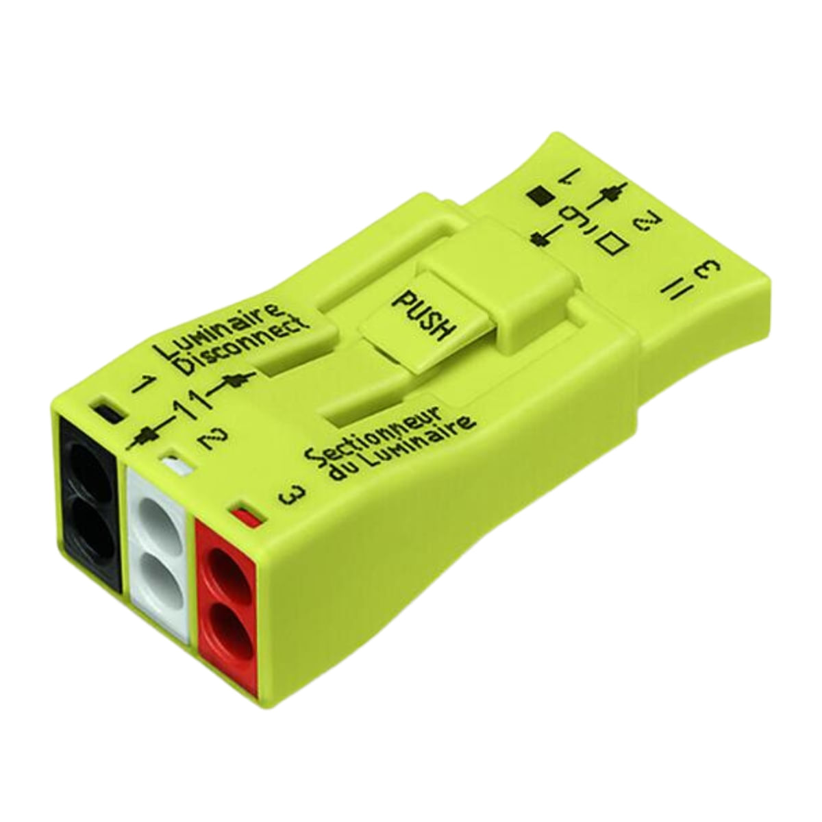 Kit 5 Conector 3P Amarelo P/Cabo 0,75-2,5Mm Luminarie Wago