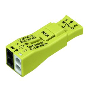 Conector De Emenda 2 Pólos Amarelo Para Cabos 0,75 A 2,5Mm Luminarie Desconnect Wago