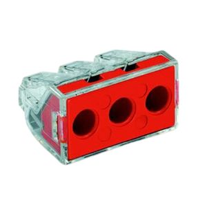 Conector De Emenda 3 Pólos Vermelho Para Cabos 2,5 A 6Mm Semi-Rígido Ou Rígido Wago