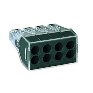 Conector De Emenda 8 Pólos Cinza Escuro Para Cabos 0,75 A 2,5Mm Semi-Rígido Ou Rígido Wago