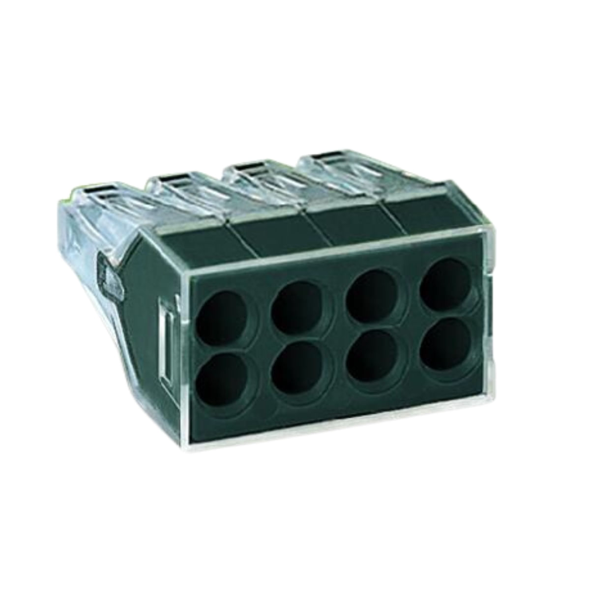 Conector De Emenda 8 Pólos Cinza Escuro Para Cabos 0,75 A 2,5Mm Semi-Rígido Ou Rígido Wago