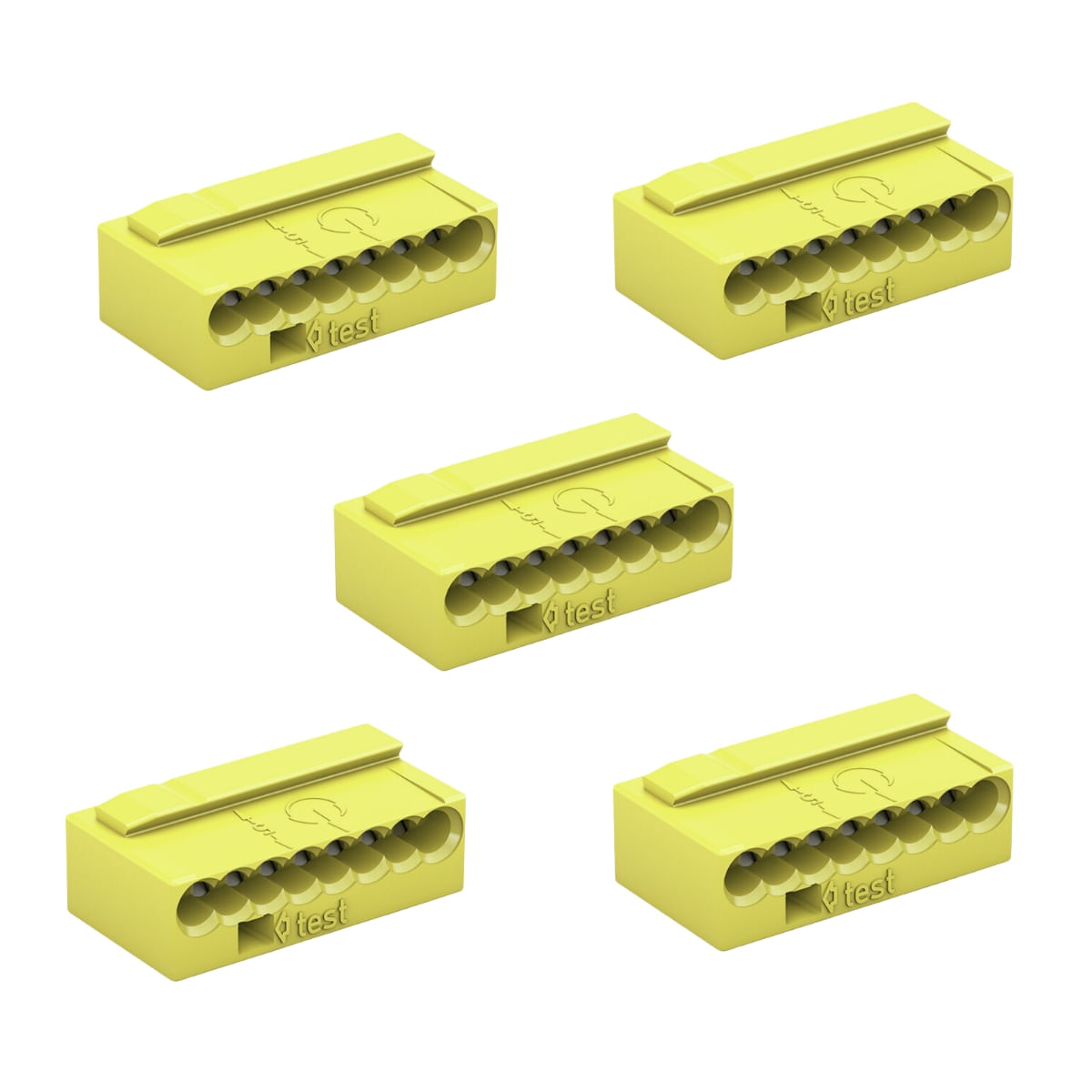 Kit 5 Conector 8P Amarelo 0,6-0,8Mm Condutor Rígido 243-508| ANDRA