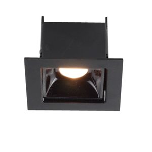 Luminária de Embutir Quadrada 2W Led 3000K Luz Amarela Bivolt Preta Ay188043 Pandora Ayla