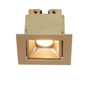Luminária de Embutir Quadrada 2W Led 3000K Luz Amarela Bivolt Dourada Ay188045 Pandora Ayla
