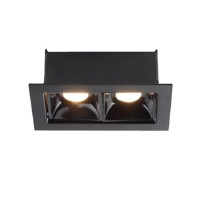 Luminária de Embutir Retangular 4W 2 Leds 3000K Luz Amarela Bivolt Preta Ay188047 Pandora Ayla