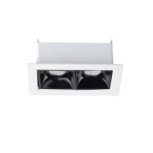 Luminária de Embutir Retangular 4W 2 Leds 3000K Luz Amarela Bivolt Branca/Preta Ay188048 Pandora Ayla