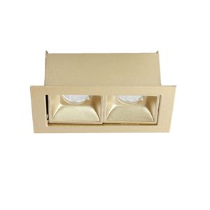 Luminária de Embutir Retangular 4W 2 Leds 3000K Luz Amarela Bivolt Dourada Ay188049 Pandora Ayla
