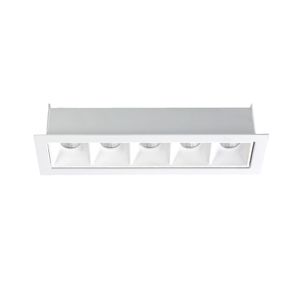 Luminária de Embutir Retangular 10W 5 Leds 3000K Luz Amarela Bivolt Branca Ay188050 Pandora Ayla
