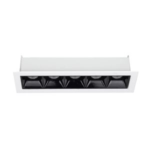 Luminária de Embutir Retangular 10W 5 Leds 3000K Luz Amarela Bivolt Branca/Preta Ay188052 Pandora Ayla