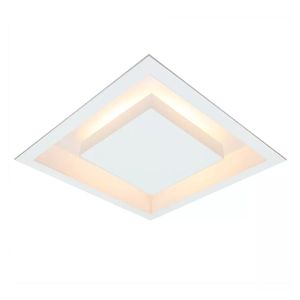 Luminária de Embutir Quadrada 23W Led 3000K Luz Amarela Bivolt Branca 40X40Cm Ay208040 Themis Ayla