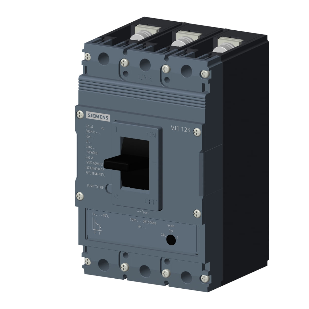 Disjuntor Caixa Moldada Tripolar 100-125A 25Ka 380V 3VJ11123DB320AA0 Siemens