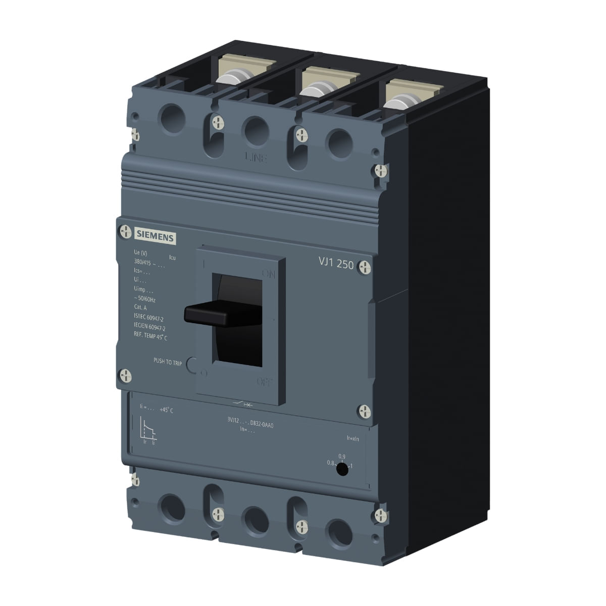 Disjuntor Caixa Moldada Tripolar 128-160A 25Ka 380V 3VJ12163DB320AA0 Siemens