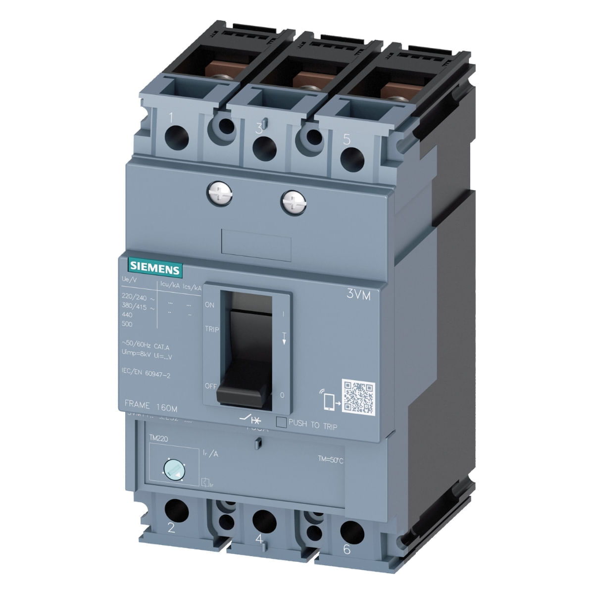 Disjuntor Caixa Moldada Tripolar 35-50A 25Ka 380V 3VM11503EE320AA0 Siemens