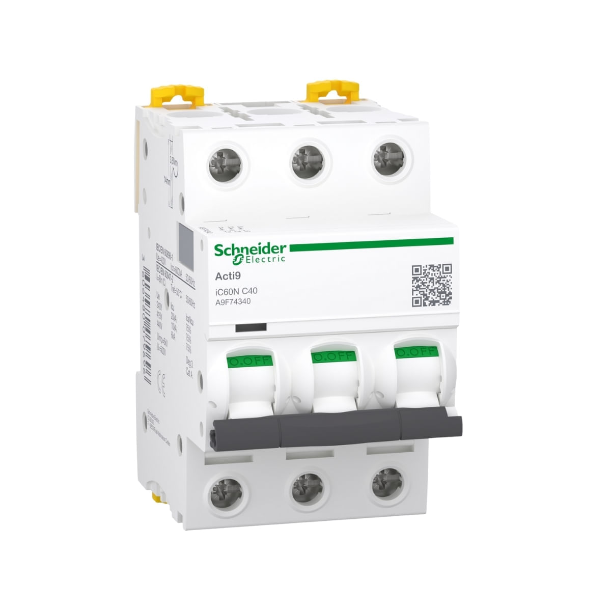 Disjuntor 3P 40A C 20Ka 230V Acti9 Ic60N A9F74340-Br Schneider