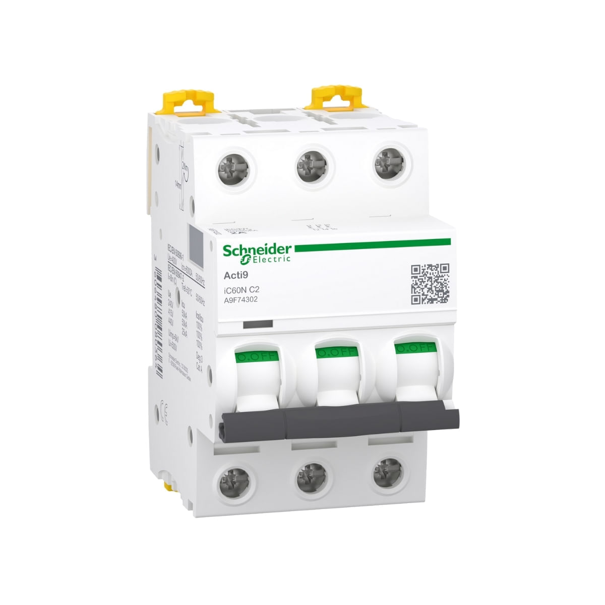 Disjuntor 3P 2A C 20Ka 230V Acti9 Ic60N A9F74302-Br Schneider