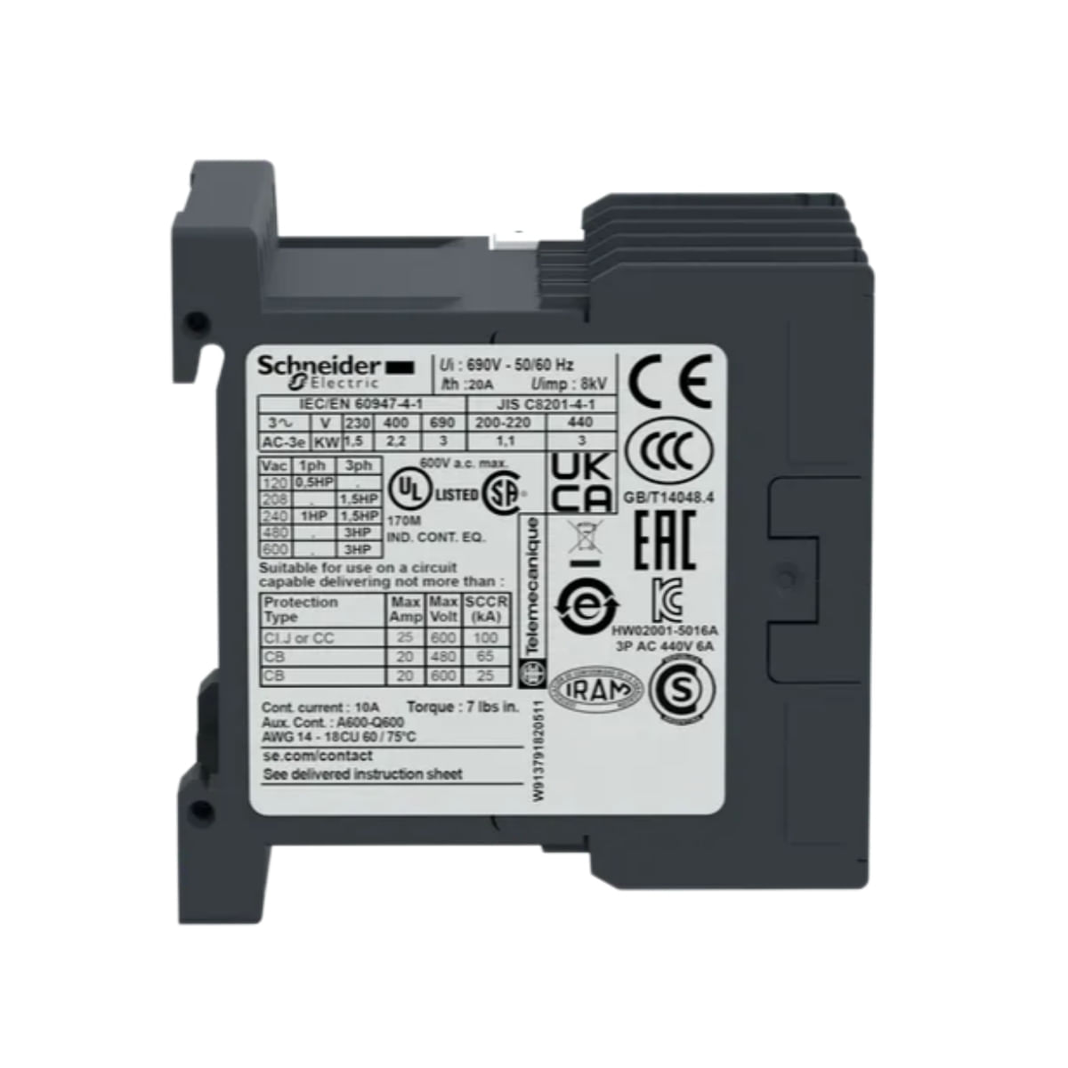 Encontraproduto.com.br - Contator 3P Mini 9A 110V 50/60Hz 1Nf Lc1-K0901F7 Schneider