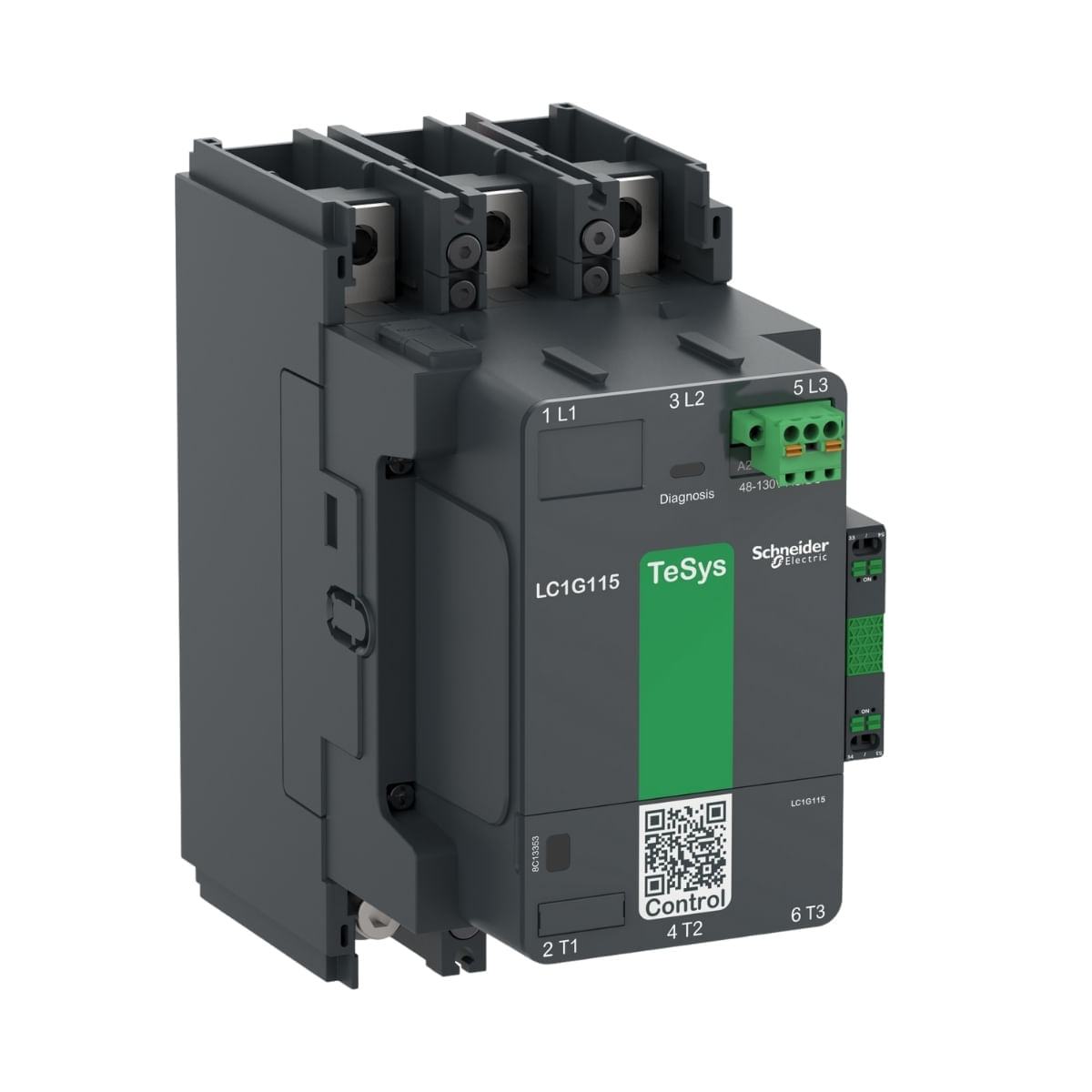 Encontraproduto.com.br - Contator De Alta Potência, Tesys Giga, 3 Polos (3Na), Ac-3 <=440V 115A, Versão Padrão, Bobina Ca/Cc De 100…250V, Schneider Electric, Lc1G115Kuen