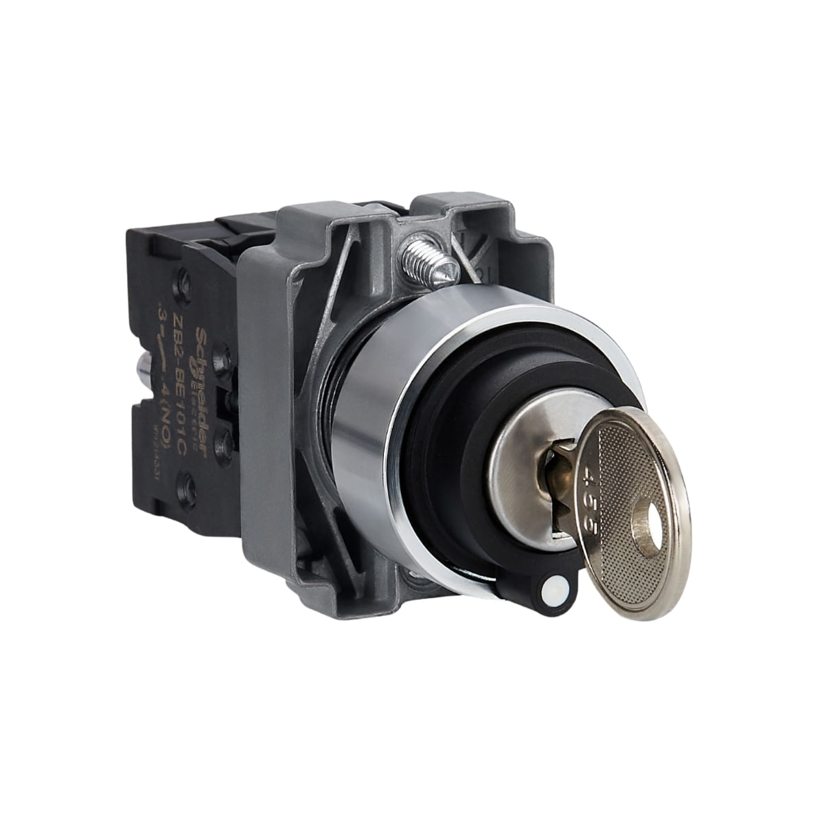 Comutador 3 Posições 22Mm Metálico 2Na Com Chave Retorno 3 Posições Xb2Bg03C Schneider