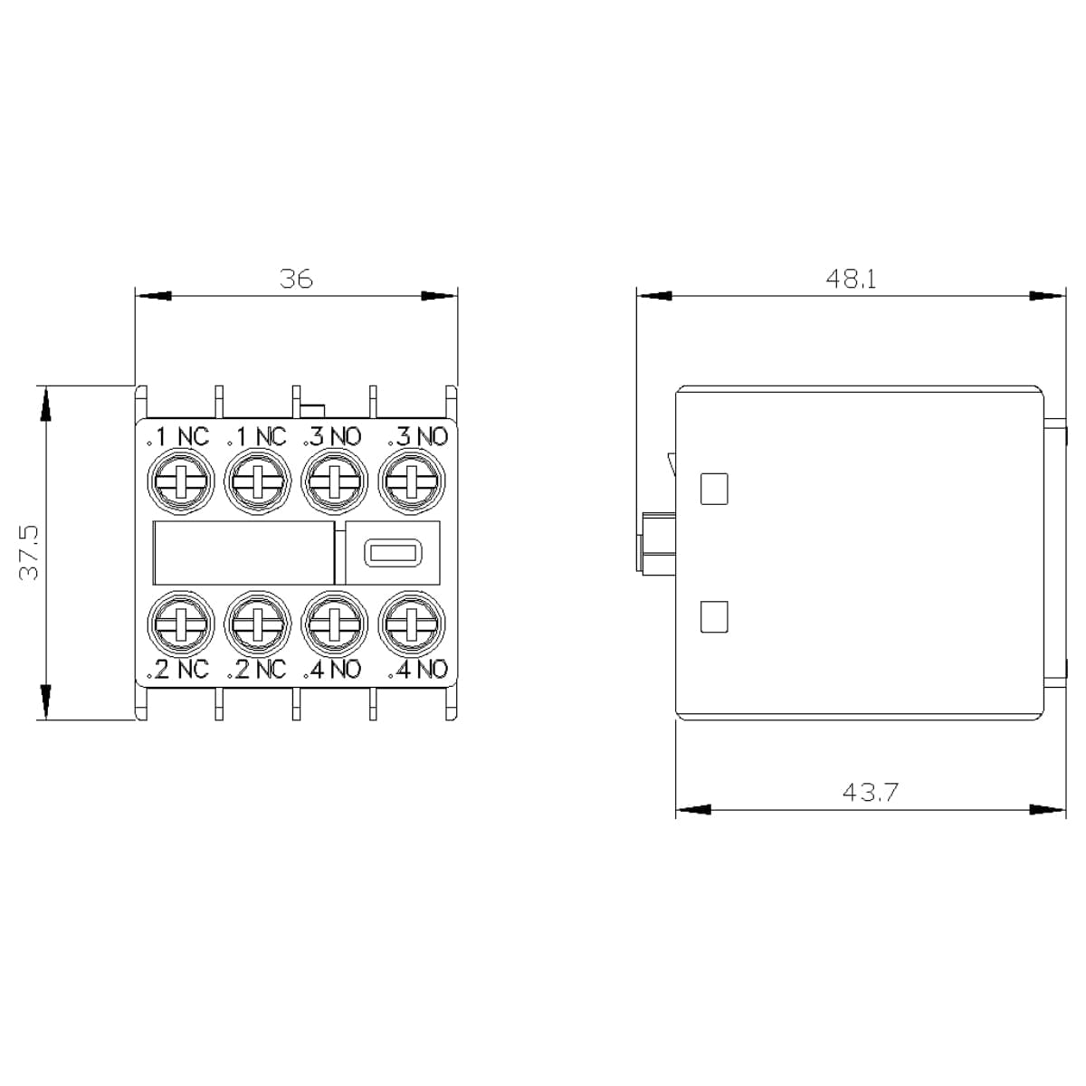 Bloco Contato Auxiliar 2na+2nf S00-s3 Frontal 3rh2911-1ha22 Siemens 