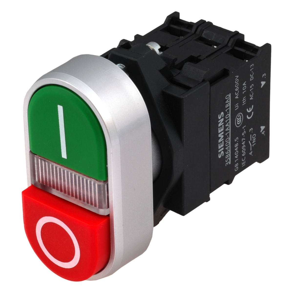 NOA様　3点 Botão Duplo 22,5Mm 1Na+1Nf Verde / Vermelho 24V 3Sb61333Ca241Mk0