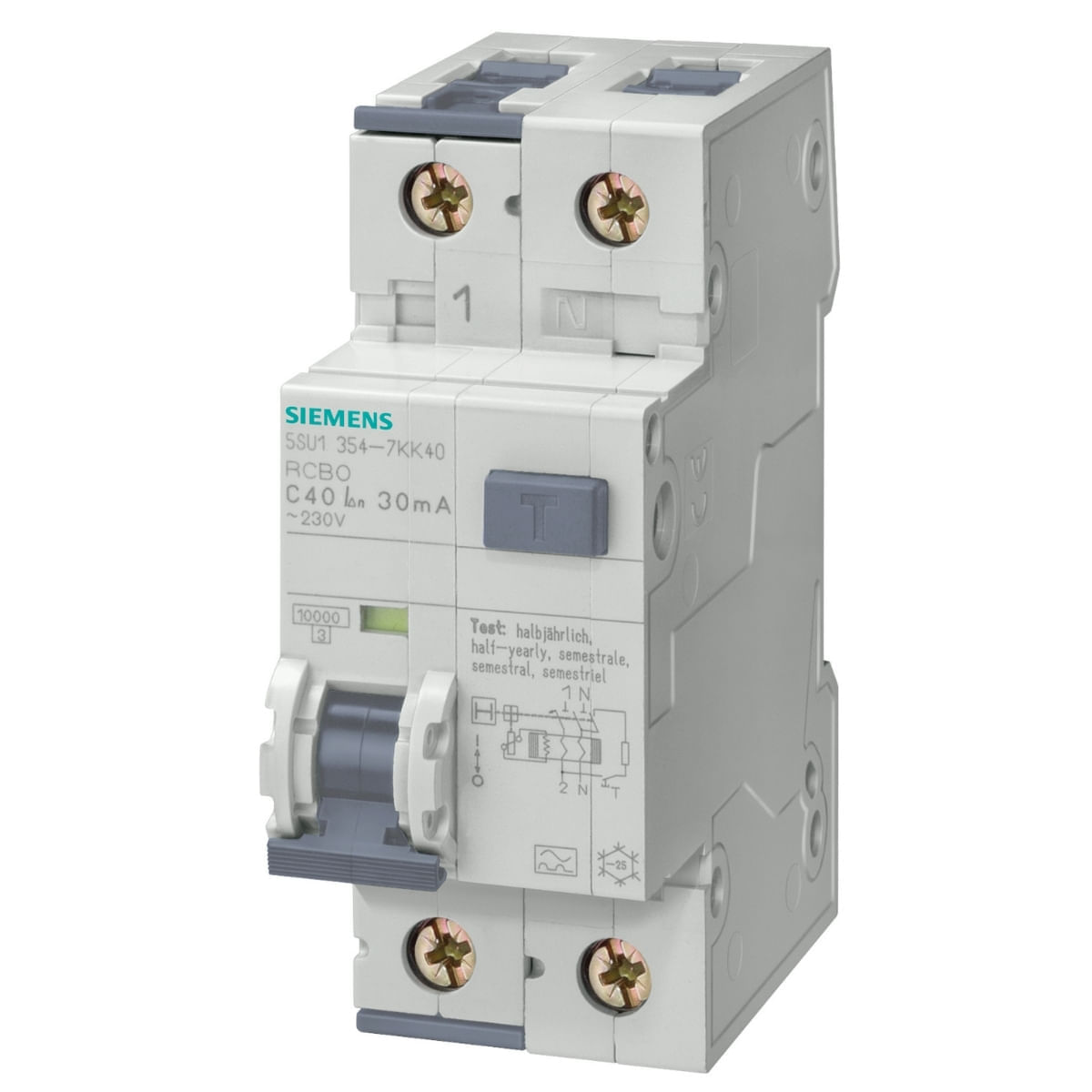 Disjuntor DR Monopolar 16A Curva C 10Ka 30Ma 5Su1354-1Kk16 Siemens