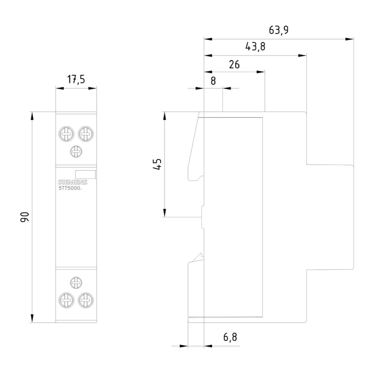 Contator Modular 20A 230V 2Na 5Tt5 800-0 Siemens | ANDRA